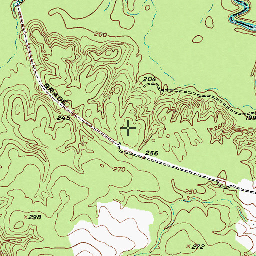 Topographic Map of Old Tram Hiking Trail, TX