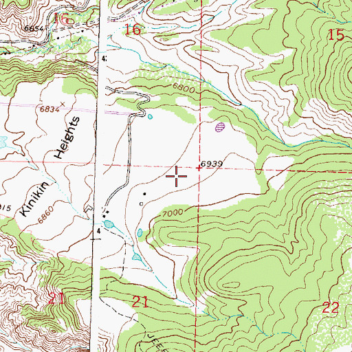 Topographic Map of Kinikin Heights, CO