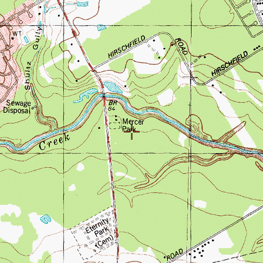 Topographic Map of Mercer Arboretum and Botanic Gardens Trail, TX