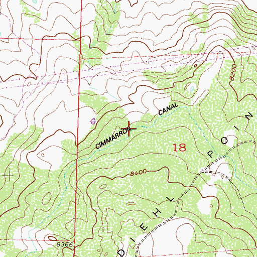 Topographic Map of Cimarron Ditch, CO