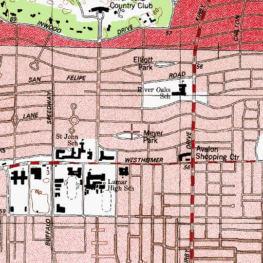 Topographic Map of Meyer Park Trail, TX