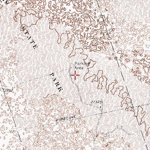 Topographic Map of Monahans Sandhills State Park Nature Trail, TX