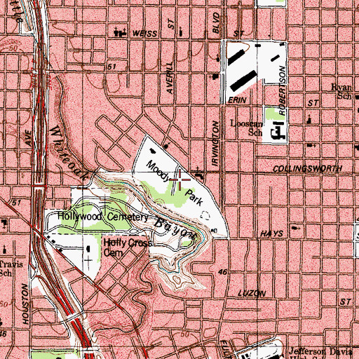 Topographic Map of Moody Park Trail, TX