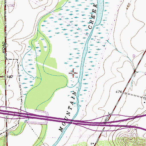 Topographic Map of Mountain Creek Lake Park Trail, TX