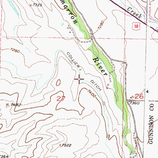 Topographic Map of Collier Ditch, CO