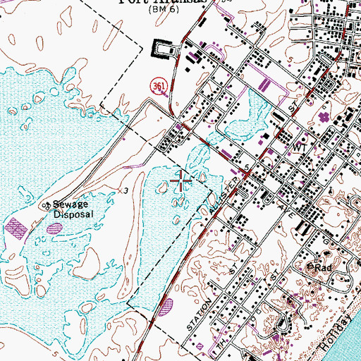 Topographic Map of Mustang Island State Park Trail, TX