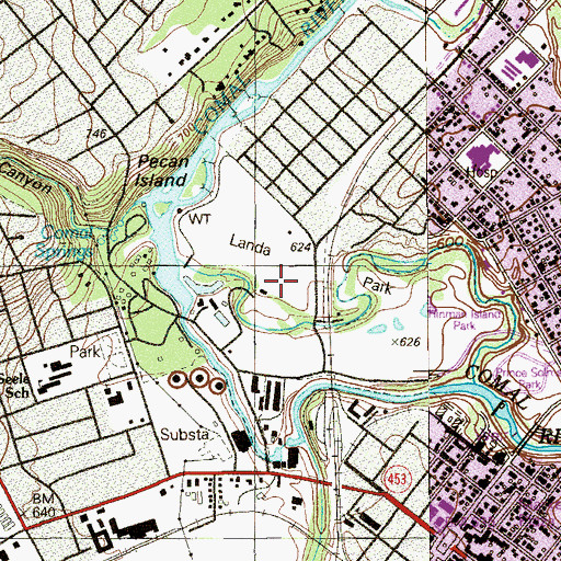 Topographic Map of Landa Park Trail, TX