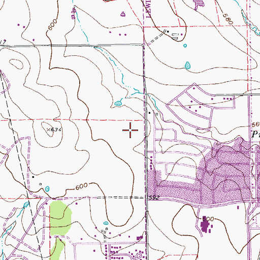 Topographic Map of Leonard L Woods Park Trail, TX