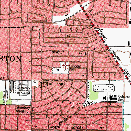 Topographic Map of Lincoln Park Trail, TX