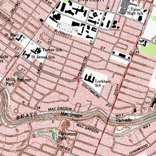 Topographic Map of Lockhart Elementary SPARK Park Trail, TX