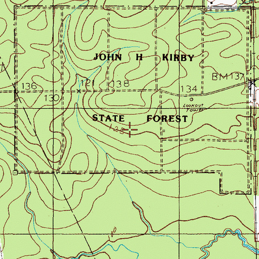 Topographic Map of Longleaf Nature Trail, TX
