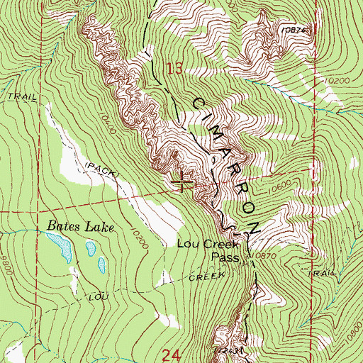 Topographic Map of Cimarron Ridge, CO