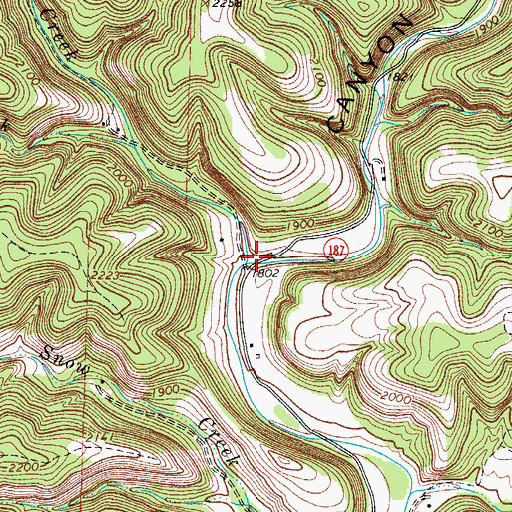 Topographic Map of Lost Maples State Natural Area Trails, TX
