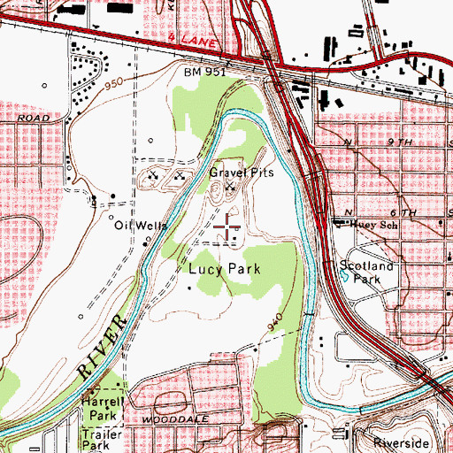 Topographic Map of Lucy Park Trail, TX