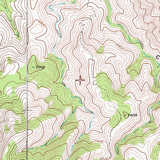 Topographic Map of Marcus Trail, TX