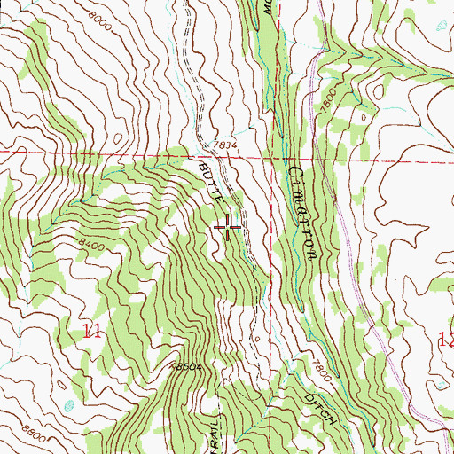 Topographic Map of Butte Ditch, CO