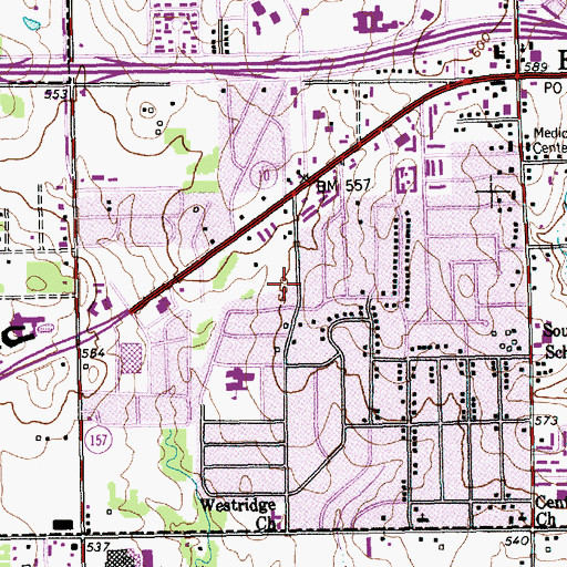 Topographic Map of J A Carr Park Trail, TX