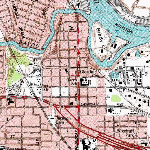 Topographic Map of J R Harris Elementary SPARK Park Trail, TX