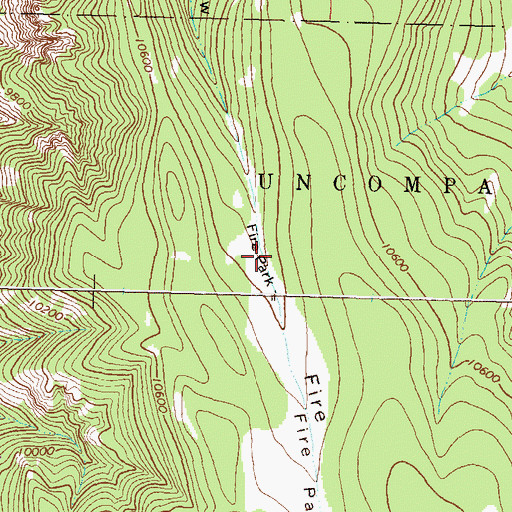 Topographic Map of Fire Park, CO