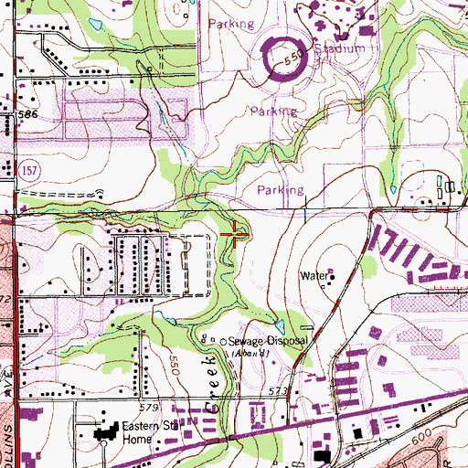 Topographic Map of Johnson Creek Linear Park Trail, TX