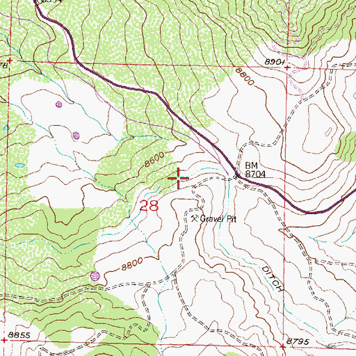 Topographic Map of Big Blue Ditch, CO