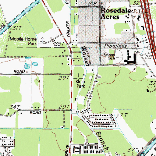 Topographic Map of Klein Park Trail, TX