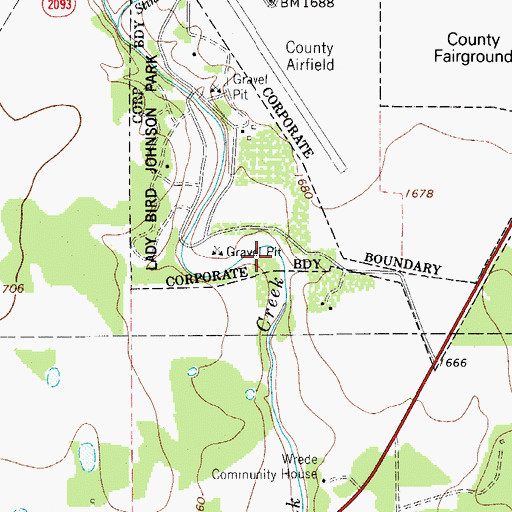 Topographic Map of Lady Bird Johnson Park Trail, TX