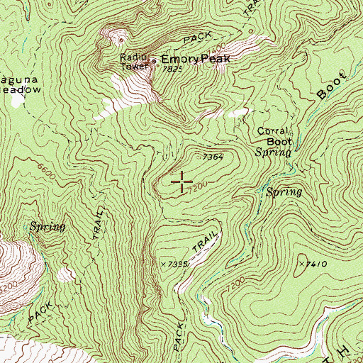 Topographic Map of Laguna Meadows - Pinnacles Trail, TX