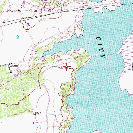 Topographic Map of Lake Colorado City State Park Trail, TX