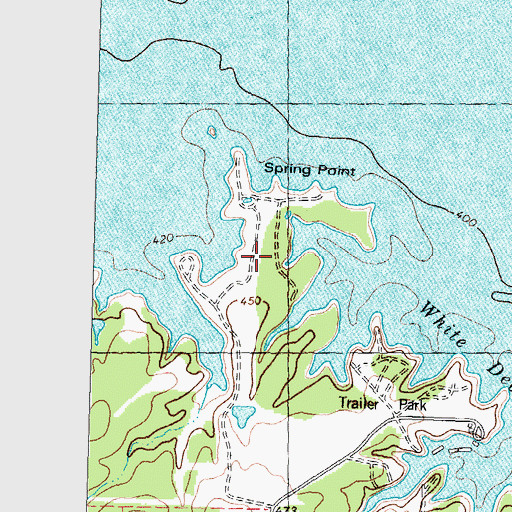 Topographic Map of Lake Tawakoni State Park Trail, TX