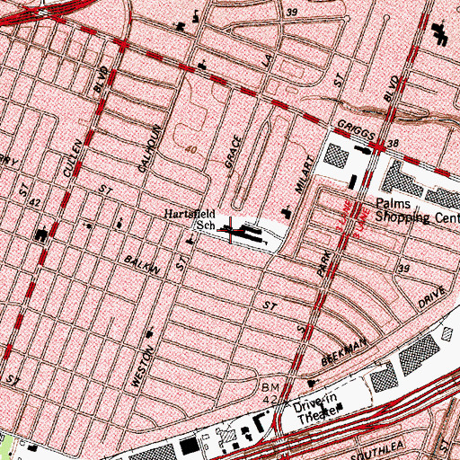 Topographic Map of Hartsfield Elementary SPARK Park Trail, TX