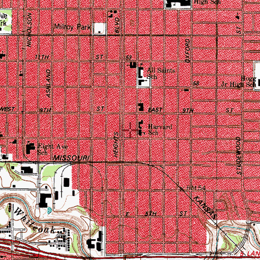 Topographic Map of Harvard Elementary SPARK Park Trail, TX