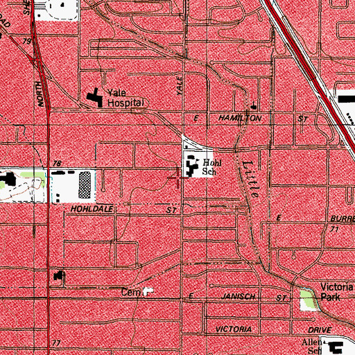 Topographic Map of Hohl Elementary SPARK Park Trail, TX
