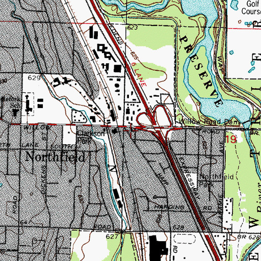 Topographic Map of Northfield Village Hall, IL