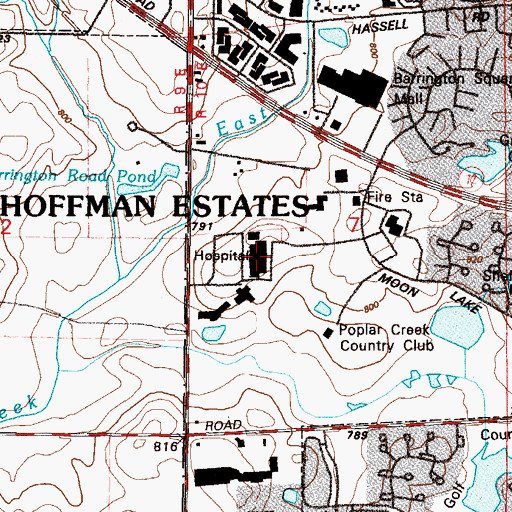 Topographic Map of Saint Alexius Medical Center, IL
