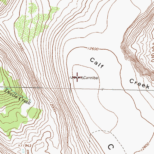 Topographic Map of Calf Creek Plateau, CO