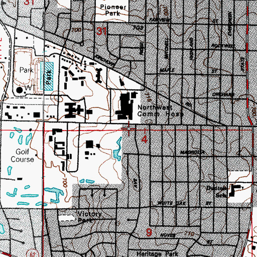 Topographic Map of Manor Care Nursing Center, IL