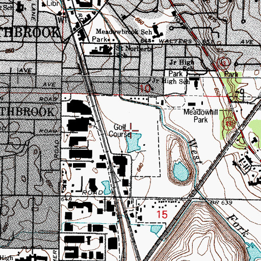 Topographic Map of Anetsberger Golf Course, IL