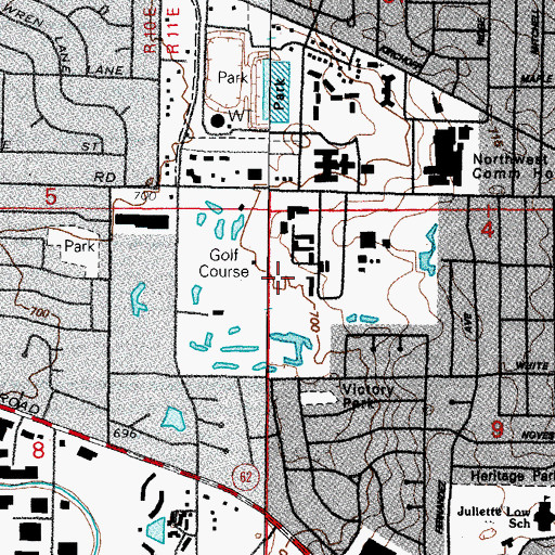 Topographic Map of Arlington Lakes Golf Club, IL