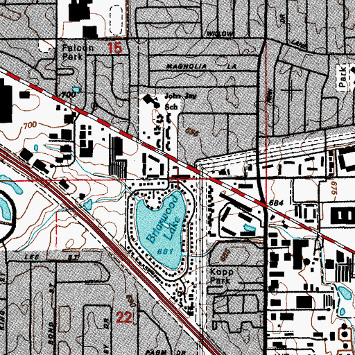 Topographic Map of Briarwood Plaza Shopping Center, IL