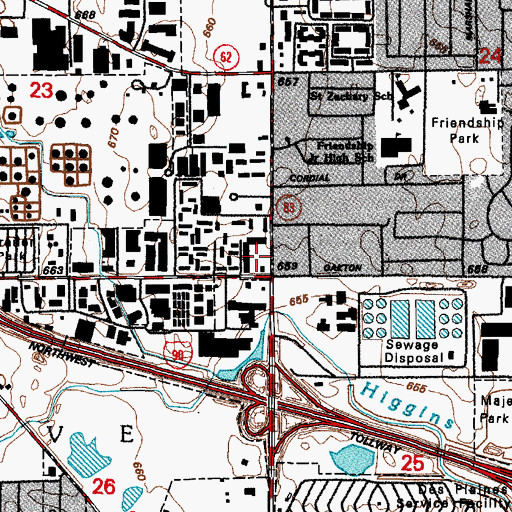 Topographic Map of Colony Square Shopping Center, IL