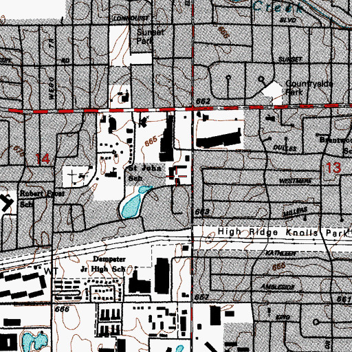 Topographic Map of Countryside Court Shopping Center, IL
