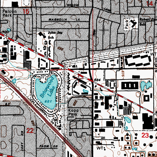 Topographic Map of Crystal Court Shopping Center, IL