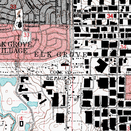 Topographic Map of Devon Avenue Market Shopping Center, IL