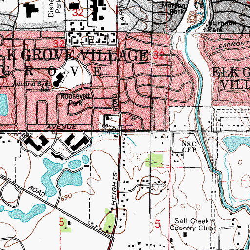 Topographic Map of Devon Square Shopping Center, IL