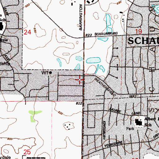 Topographic Map of Four - B Shopping Center, IL