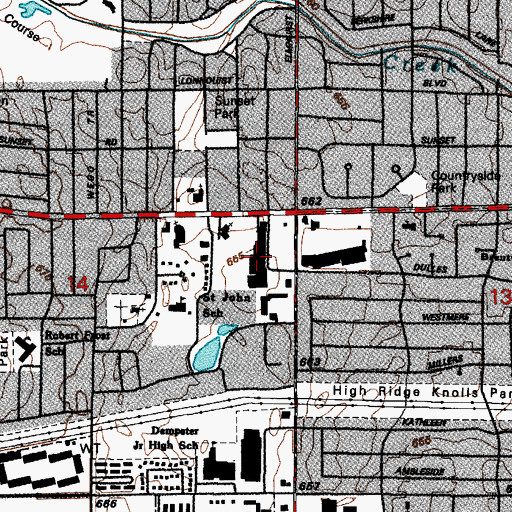 Topographic Map of Golf Plaza II Shopping Center, IL