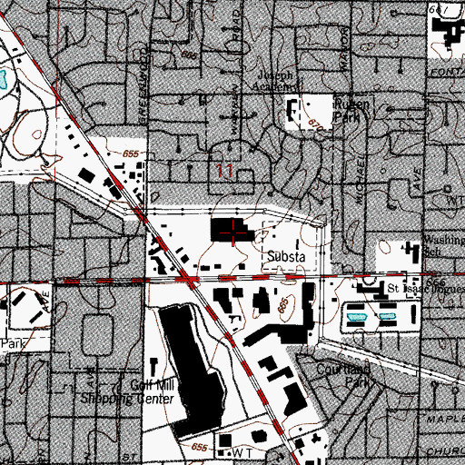 Topographic Map of Golf - Milwaukee Plaza Shopping Center, IL