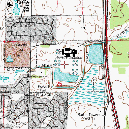 Topographic Map of John E Egan Water Reclamation Plant, IL
