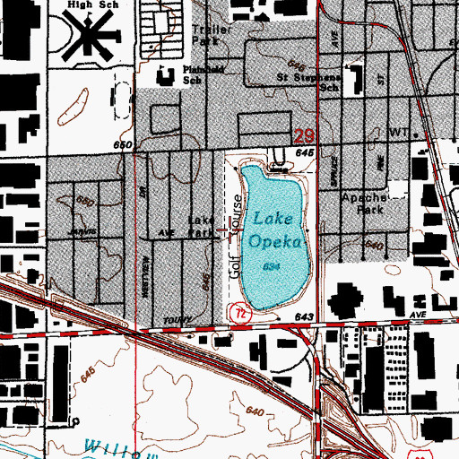 Topographic Map of Lake Park Golf Course, IL
